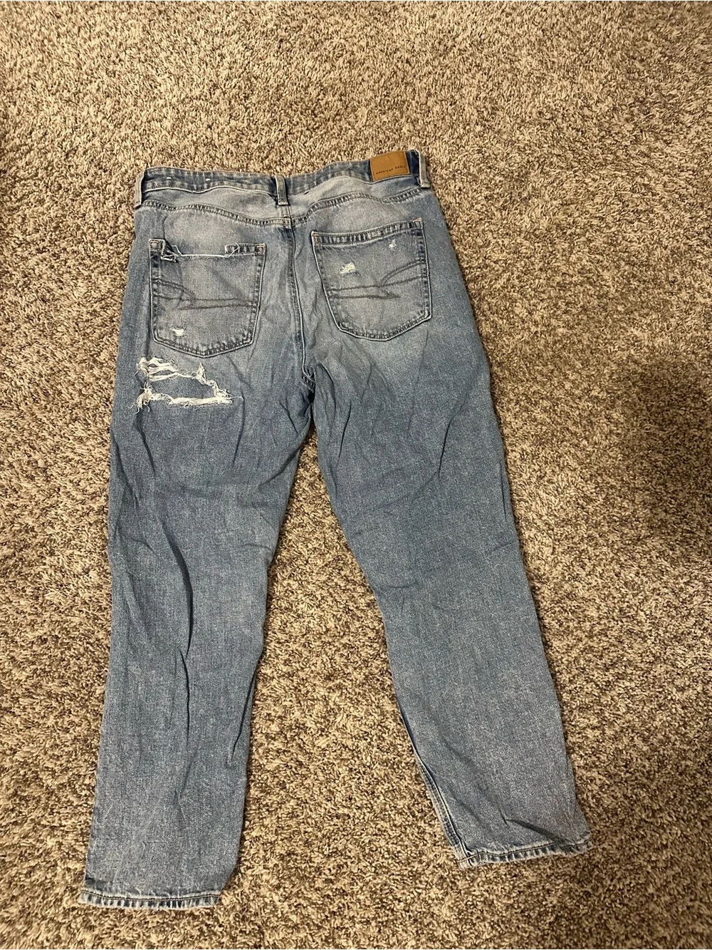 Light Blue Distressed Mom Jeans